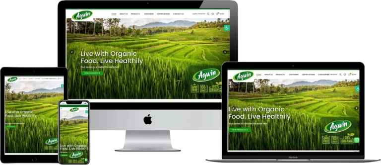 organic product export website design